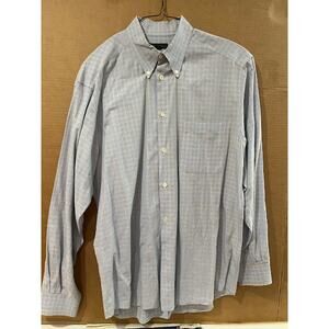 VTG Ermenegildo Zegna Shirt Mens Light Blue Plaid Button Down XL